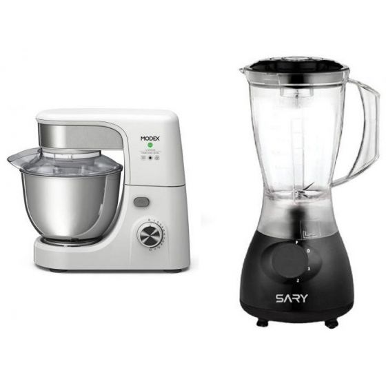 Modex Kitchen Machine, 600 Watt - MX630 with Sary Blender, 400 Watt - SRBLB21028