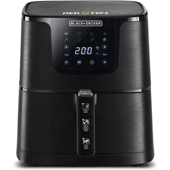 Black+Decker AeroFry Digital Air Fryer, 5.8 Liter, 1700 Watt, Black - AF700