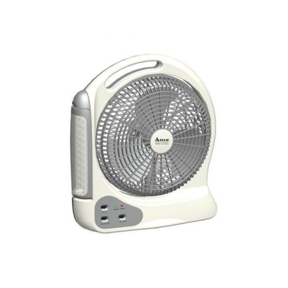 Teco Box Fan, 12 Inch With Rechargeable LED, White-KL-2412LA