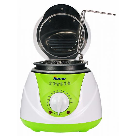 Home Deep Fryer, 1 Litre, 900 Watt, White and Green - KL-808D