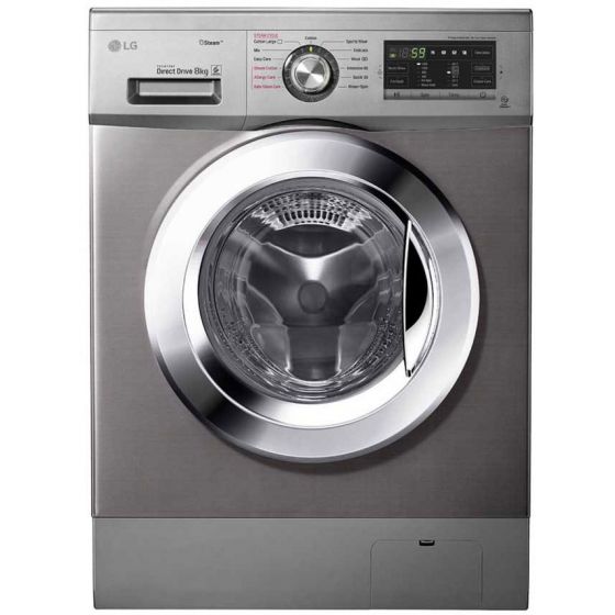 LG Front Loading Washing Machine With Dryer, 8Kg, Silver - FH4G6TDGG6
