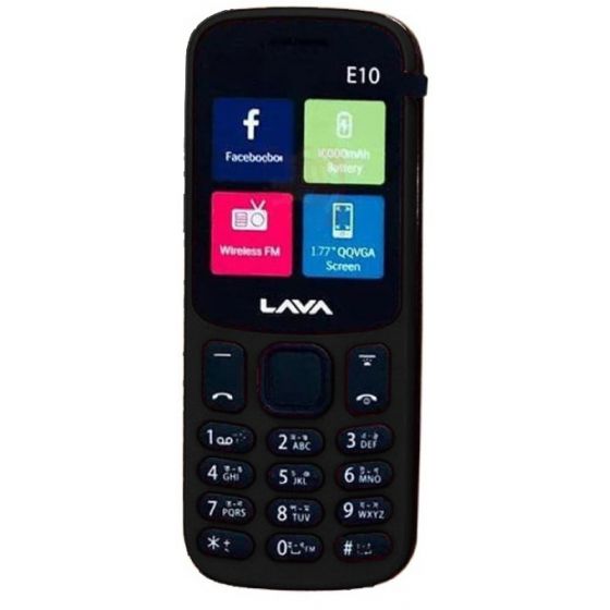 Lava E10 Dual Sim, 2G - Black