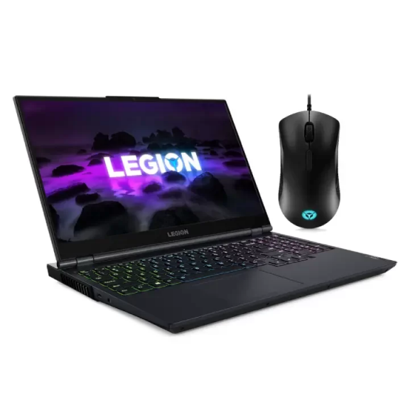 Lenovo Legion 5 15ACH6H Gaming Laptop, AMD Ryzen 7 5800H, 15.6 Inch, 1TB, 16GB RAM, NVIDIA GeForce RTX 3070 8G DDR6, FreeDos - Phantom Blue with Gaming Mouse, Black - M300
