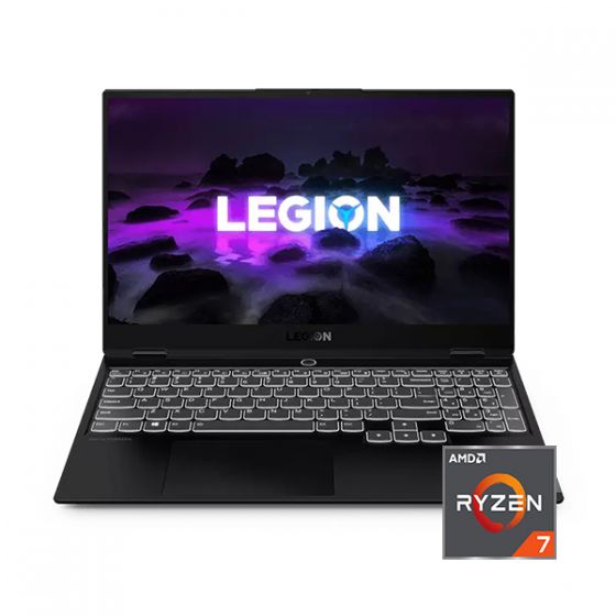 لاب توب لينوفو ليجن S7، معالج AMD Ryzen 7 5800H 8، شاشة 15.6 بوصة، 1 تيرا SSD، سعة 16 جيجا رام، كارت نفيديا جي فورس RTX 3060 سعة 6 جيجا GDDR6، دوس - اسود