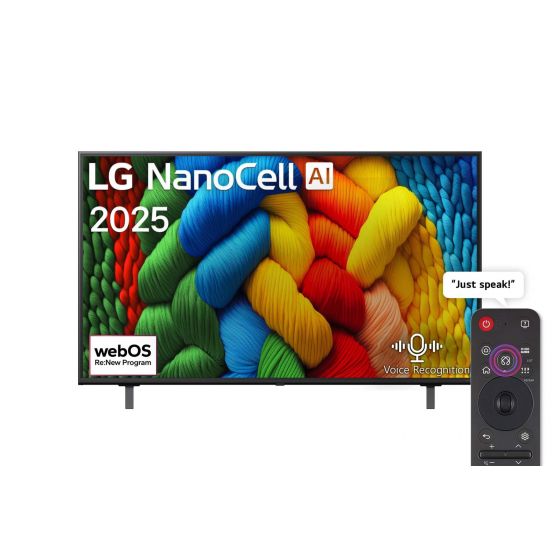 LG TV 50 Inch 4K UHD Smart LED with Built in Receiver - 50NANO80A6A