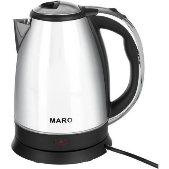 Maro Electric Kettle, 1500 Watt, 1.8 Liter, Silver - MEK010