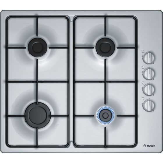 Bosch Gas Built-In Hob, 4 burners, Silver - PBP6C5B80O