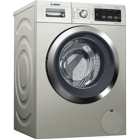 Bosch Serie 8, Front Load, Automatic, Washing Machine, 9 KG, Inox- WAW325X0EG