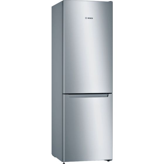 Bosch Serie 2 No-Frost Freestanding Refrigerator, 302 Liters, Stainless Steel- KGN36NL3E8