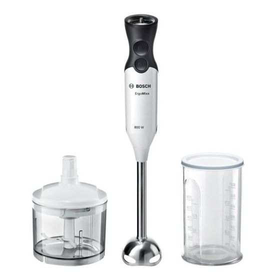 Bosch ErgoMixx Hand Blender with Attachments, 800 Watt, White - MS6CA4120