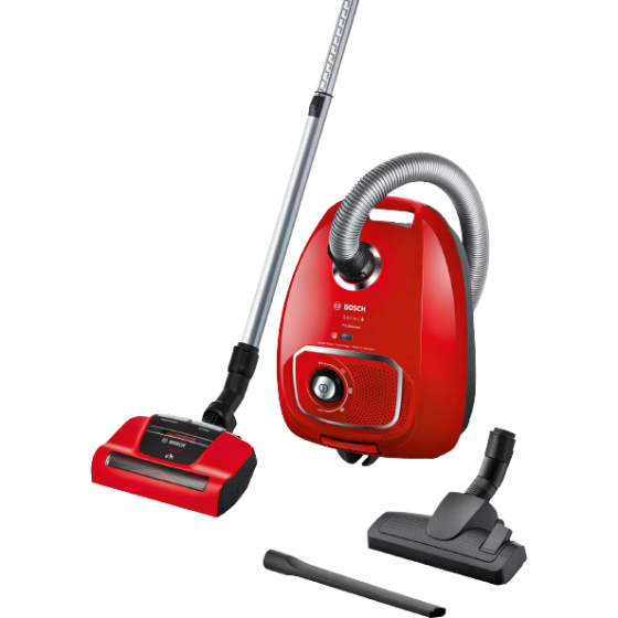 Bosch Series 4 ProAnimal Bagged Vacuum Cleaner, 600 Watt, Red - BGBS4PET1