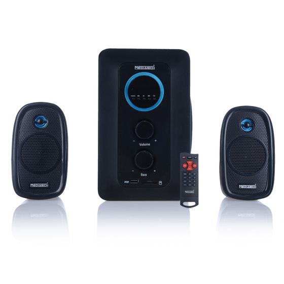 Media Tech 2.1 Channel Wireless Subwoofer, 3 Pieces, Black - MT-327