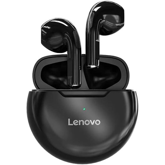 Lenovo In-Ear Wireless Earphones with Microphone, Black - HT38