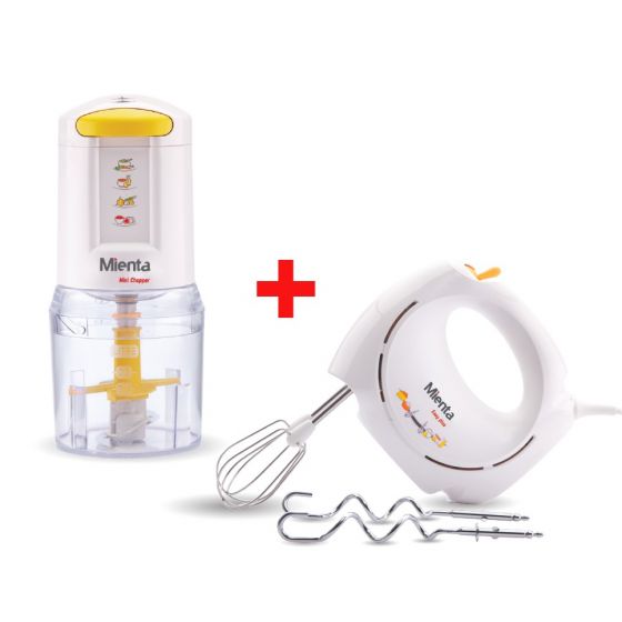 Mienta Easy Plus Hand Mixer, 200 Watt - BTBM1 with Mini Chopper, 400 Watt - CH-171