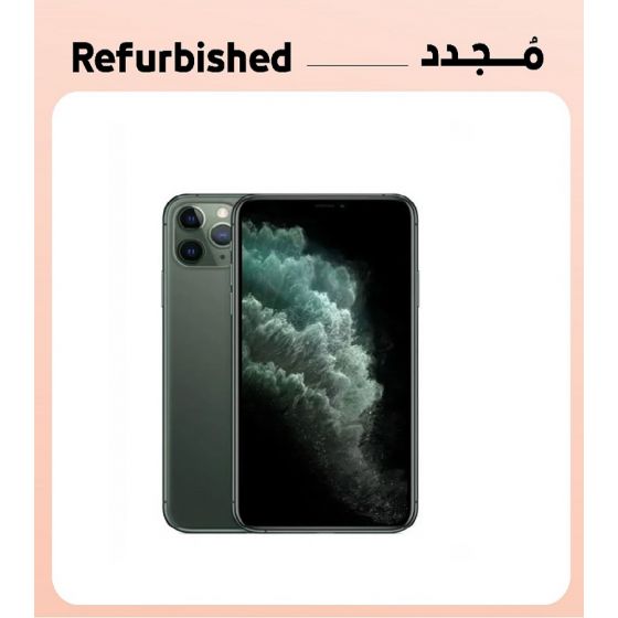 ابل ايفون 11 برو ماكس مجدد، 256 جيجا، رام 4 جيجا، شبكة 4G LTE - اخضر، فئة ذهبى، 12 شهر