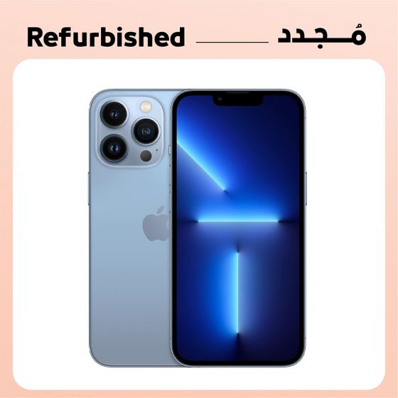 ابل ايفون 13 برو ماكس مجدد، 512 جيجا، شبكة 5G - ازرق سيرا، فئة ذهبية - ضمان 12 شهر من التاجر
