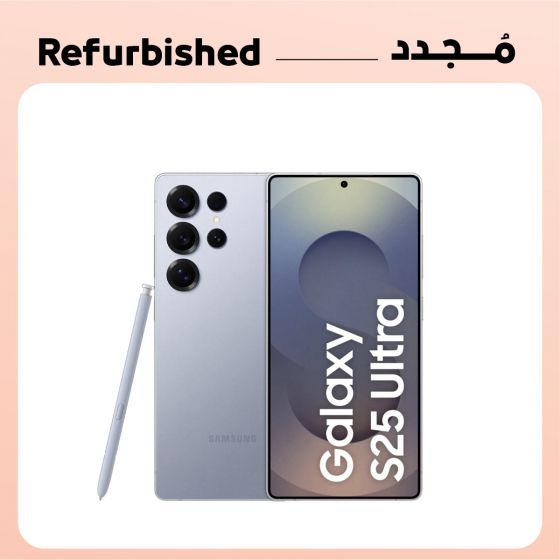 سامسونج جالكسي S25 الترا مجدد، سعة 256 جيجا، رام 12 جيجا، شبكة 5G، شريحتين اتصال - سيلفر بلو تيتانيوم، فئة دايموند، ضمان 12شهر