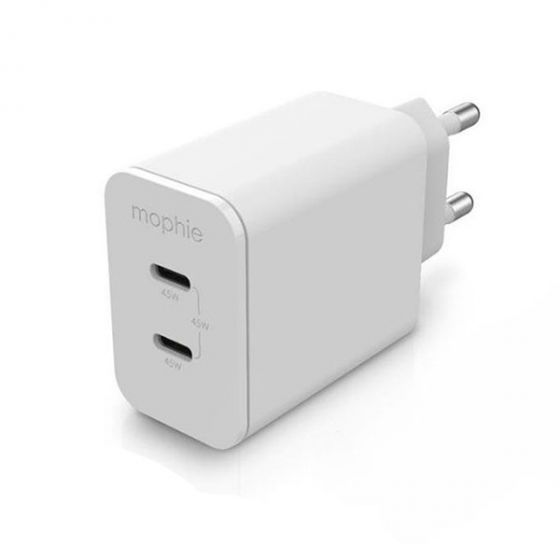 شاحن موفي سبيد بورت، 45 وات، 2 منفذ USB-C - ابيض