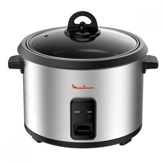 Moulinex Rice Cooker, 1.8 Liters, 700 Watt, Silver and Black - MK123D10