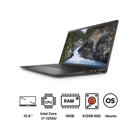 لاب توب ديل فوسترو 3520، انتل كور  i7-1255U، شاشة 15.6 بوصة، 512 جيجا SSD، رام 16 جيجا، كارت شاشة انتل ايريس XE جرافيكس، اوبنتو - اسود