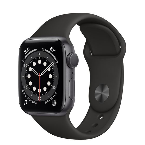 Apple Watch Series 6, 40mm, Fluoroelastomer Band, Black
