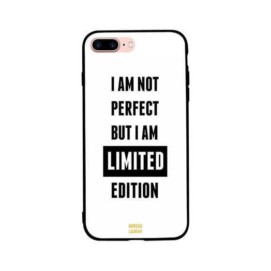 جراب ظهر بطبعة عبارة I Am Not Perfect But I Am Limited Edition مورو لورنت لايفون 7 بلس - ابيض