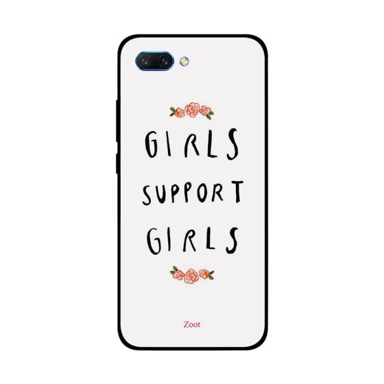 لاصقة بلاستيك زووت بطبعة Girls Support Girls لهونر 10 ، رمادي واسود