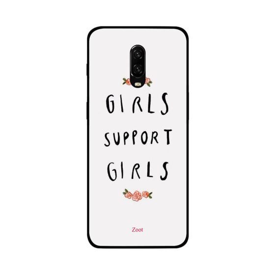 جراب ظهر زووت بطبعة Girls Support Girls لوان بلس 6T ، رمادي واسود