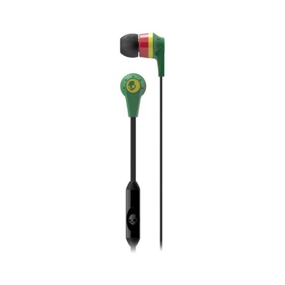 Skullcandy Inkd 2 In Ear Wired Earphone with Microphone, Black and Green - S2IKDY-102