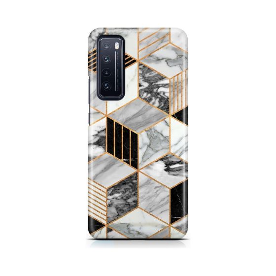 Covery Black And White Marble Printed Back Cover for  Huawei Nova 7