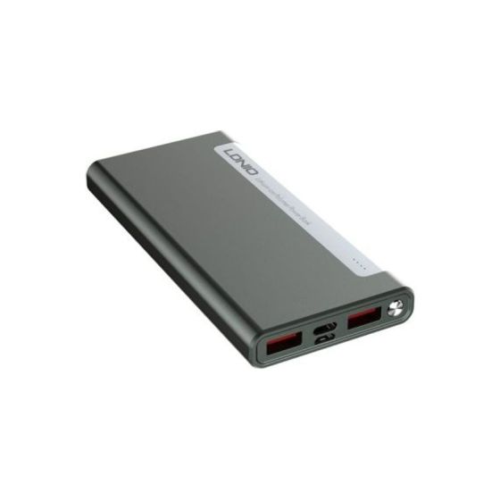 Ldnio Power Bank 10000mAh, 2 USB Ports, Black and Grey - PQ1019