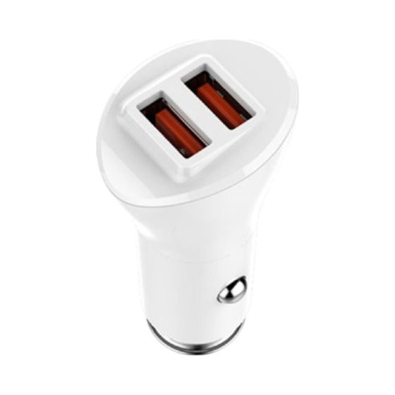 Ldnio Car Charger with Lightning Cable, 36W, 2 Ports, White