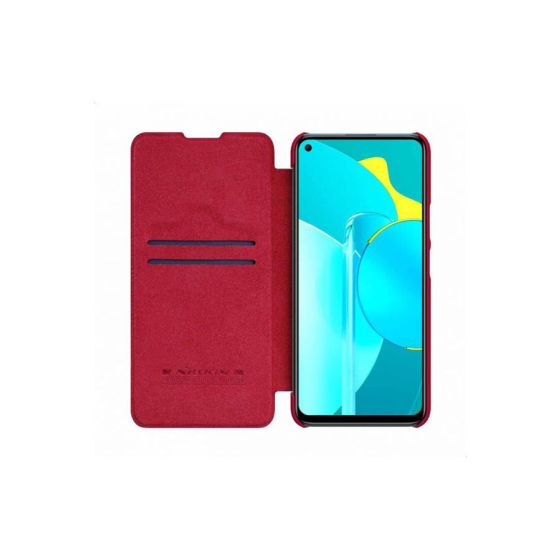 Nilkin Qin Leather Flip Cover for Honor 30S - Red