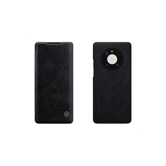 Nilkin Qin Leather Flip Cover for Huawei Mate 40 Pro - Black