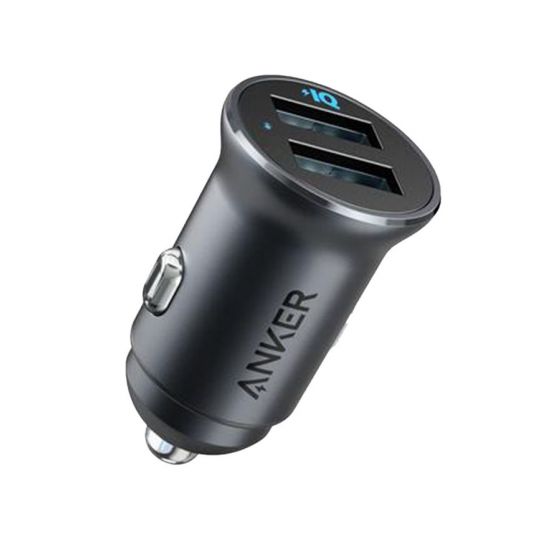 Anker Car Charger, 24 Watt, 2 USB Ports, Black-  A2727H12