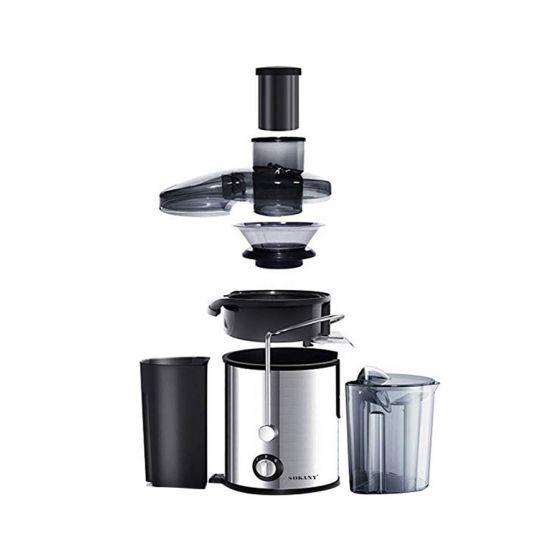 Sokany Electric Juice Extractor 1600ml, 800 Watt, Silver and Black - SK-4000 