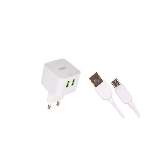 Ldnio Wall Charger with Micro Cable, 12W, 2 Ports, White