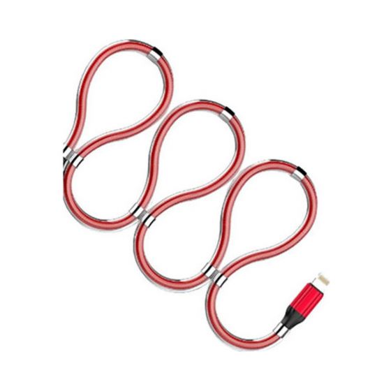 Ldnio Magnetic Absorption Lightning Charging Cable, 1M, Red - LS491