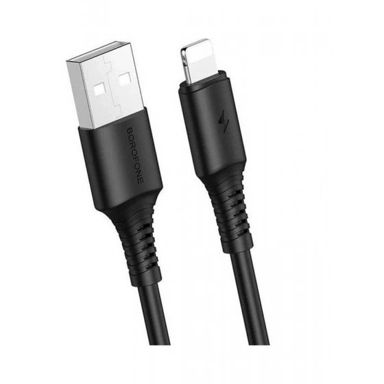 Borofone Lightning Charging Cable, 1M, Black - BX47