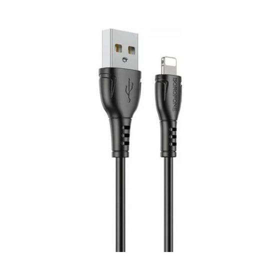 Borofone Bending Resistance Lightning Charging Cable, 1M, Black - BX51