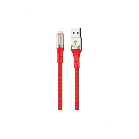 Borofone Bending Resistance Lightning Charging Cable, 1.2M, Red - BU7