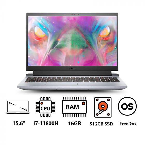 لاب توب ديل G15 5511 للالعاب، انتل كور i7-11800H، شاشة 15.6 بوصة، 512 جيجا SSD، رام 16 جيجا، كارت شاشة انفيديا جي فورس RTX 3060، سعة 6 جيجا، دوس - رمادى