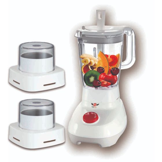 Black Stone Countertop Blender with Attachments, 2 Liters, 600W, White - BR-600