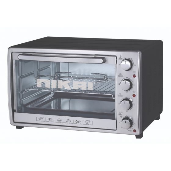 Nikai Electric Oven, 52 Liters, Black and Silver - NET52RCB