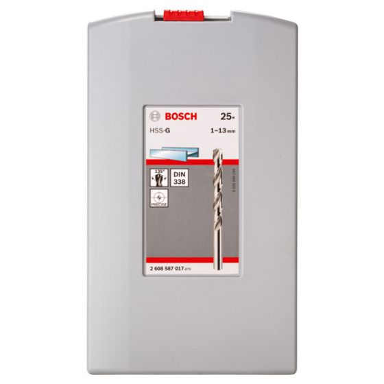 Bosch HSS-G Metal Drill Bit Set, 25 Pieces - 2608587017