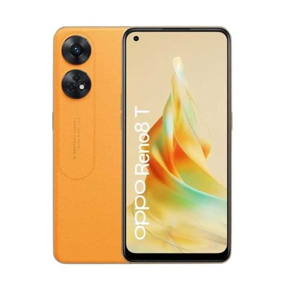 اوبو رينو 8T، سعة 128 جيجا، رام 8 جيجا، بشريحتين، شبكة 4G LTE - برتقالي