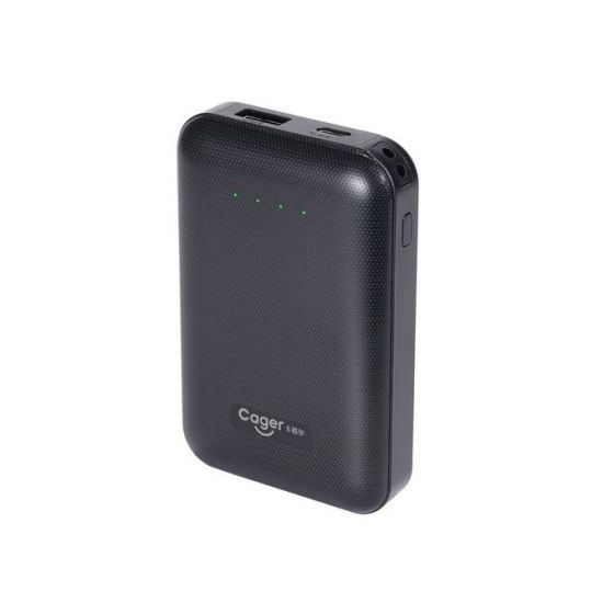 Cager Power Bank 10000mAh, 2 USB Ports, Black- P1H
