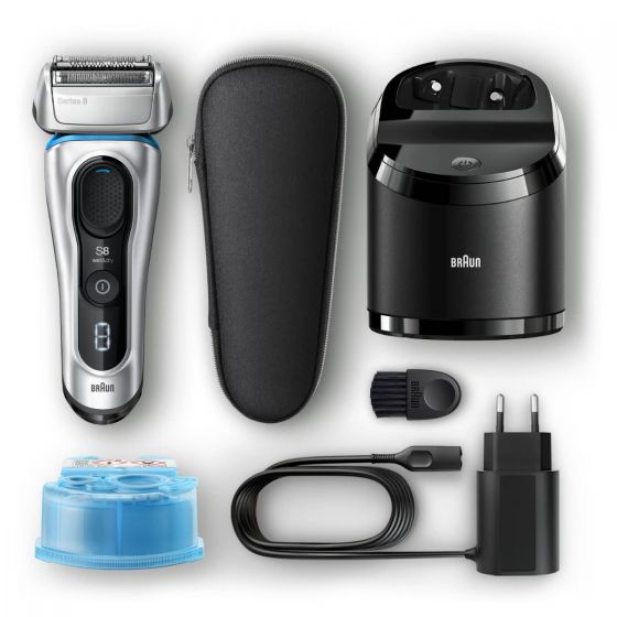 Braun Series 8 Wet & Dry Cordless Shaver, Black Silver - 8390cc