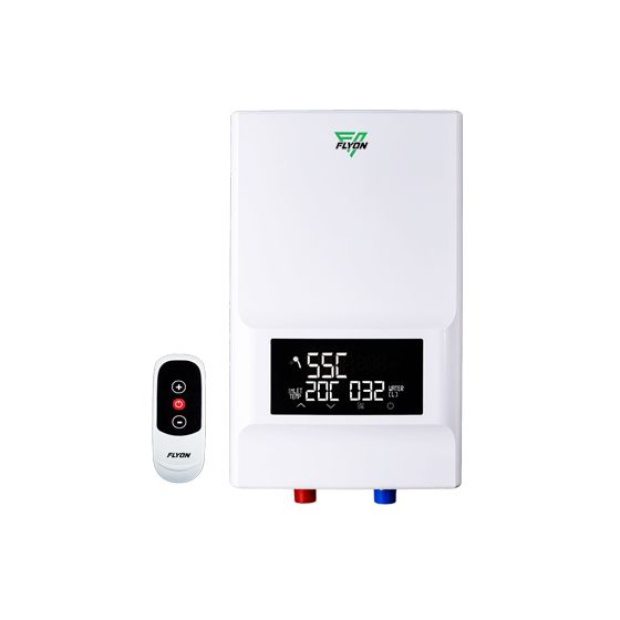 Flyon Instant Electric Water Heater with Remote Control, 13.5 KW, White- Premium Gold 12 Remot.C