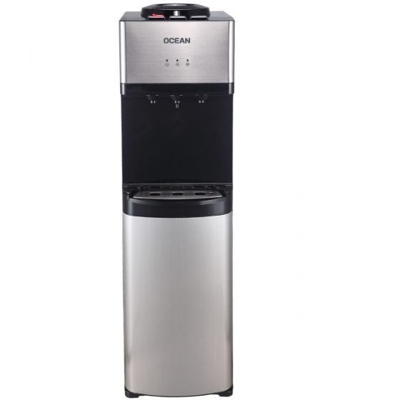 Ocean Hot and Cold Water Dispenser with  Cabinet, 3 Taps, Stainless Steel- OCMWD 33206 C